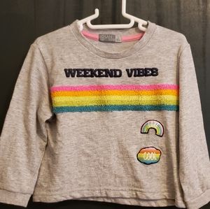 Rainbow gray sweater toddler girl (2T)